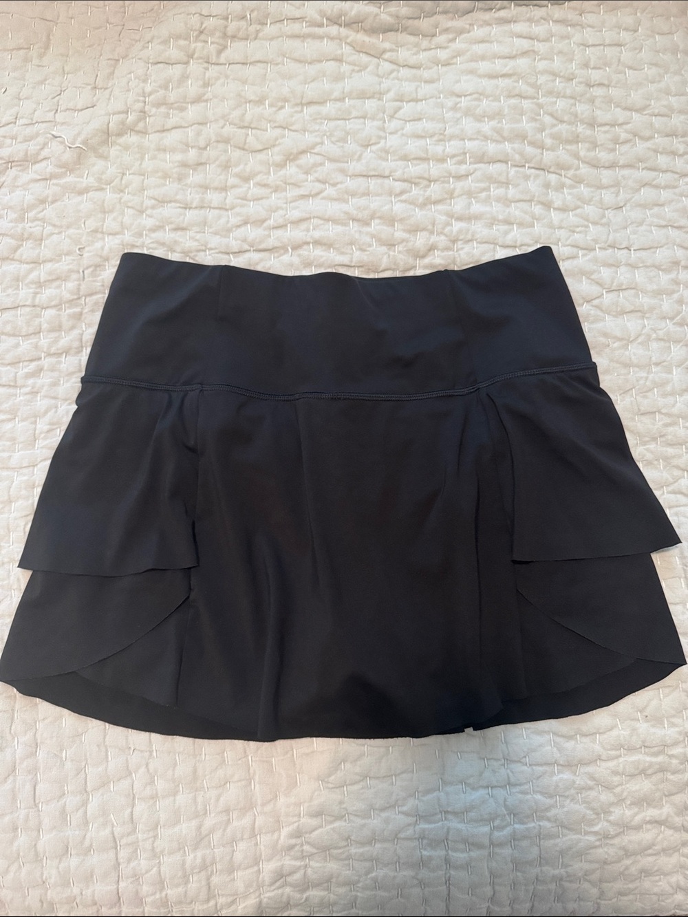 Athleta Black Circle Skort with Layered Ruffle Panels